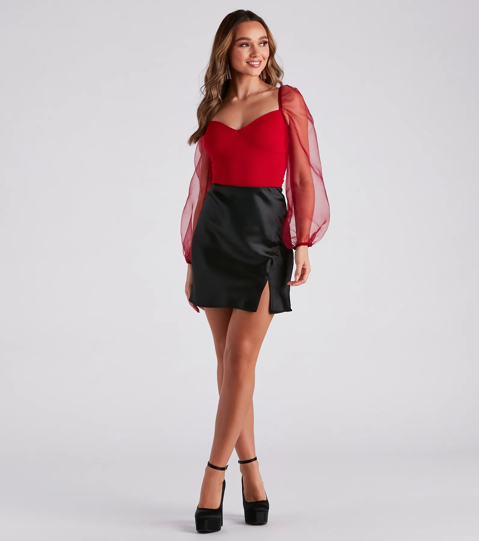 Smooth In Satin Slit Mini Skirt - Image 6
