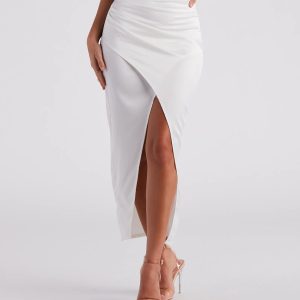 Wrapped In Chic Vibes Satin Maxi Skirt