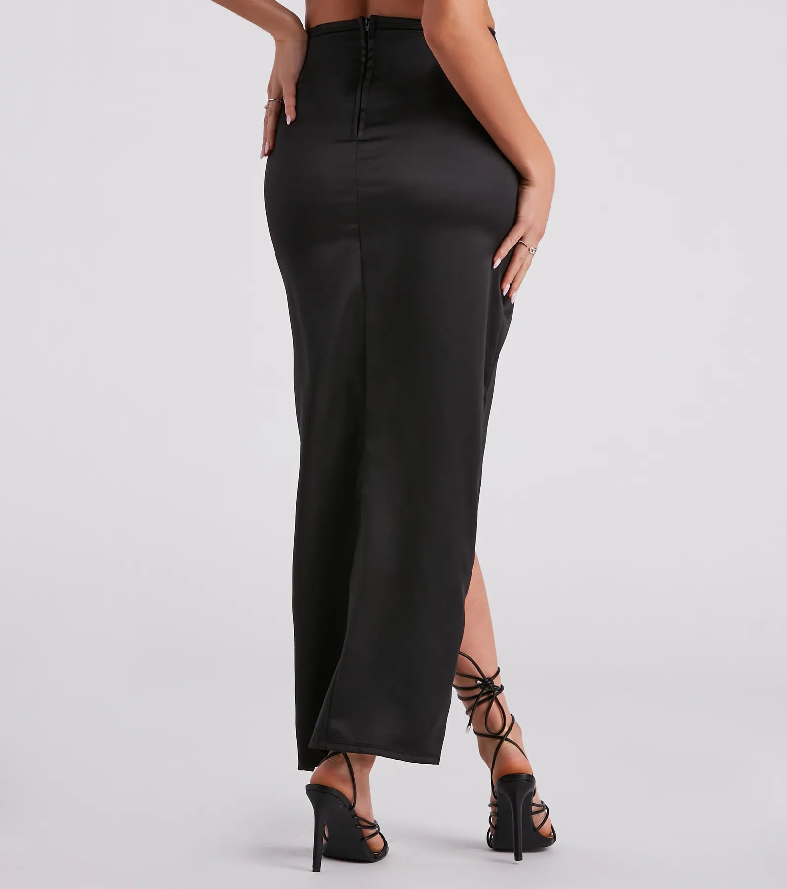 Wrapped In Chic Vibes Satin Maxi Skirt - Image 7