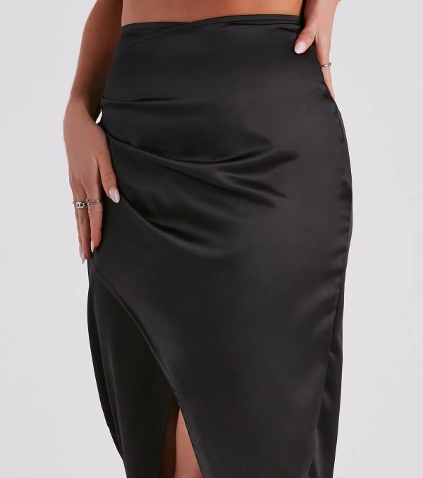 Wrapped In Chic Vibes Satin Maxi Skirt - Image 8