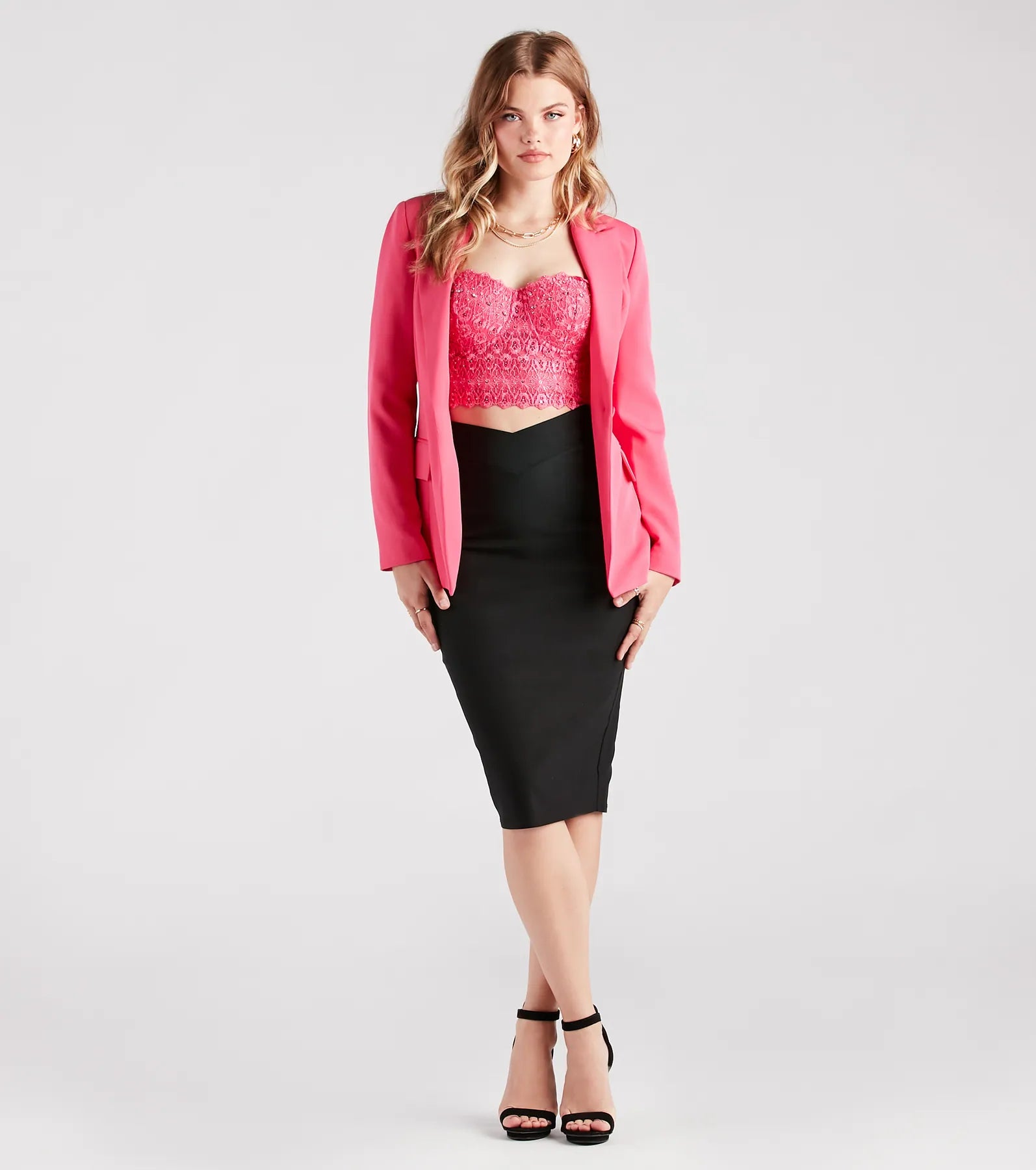 Chic And Snatched Woven Pencil Skirt - Image 3