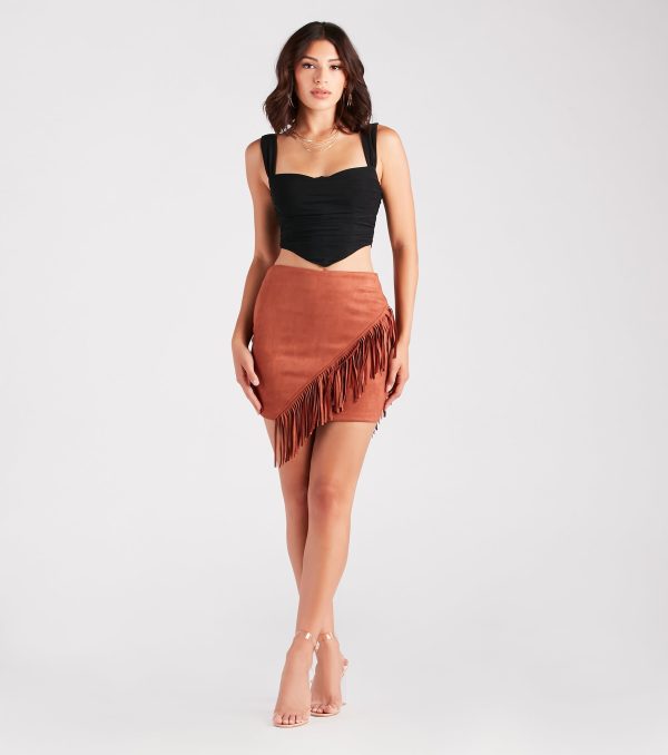 Cowgirl-Chic Fringe Mini Skirt - Image 9