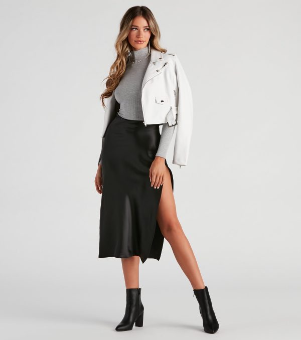 Lavish Life Satin Slit Midi Skirt - Image 5