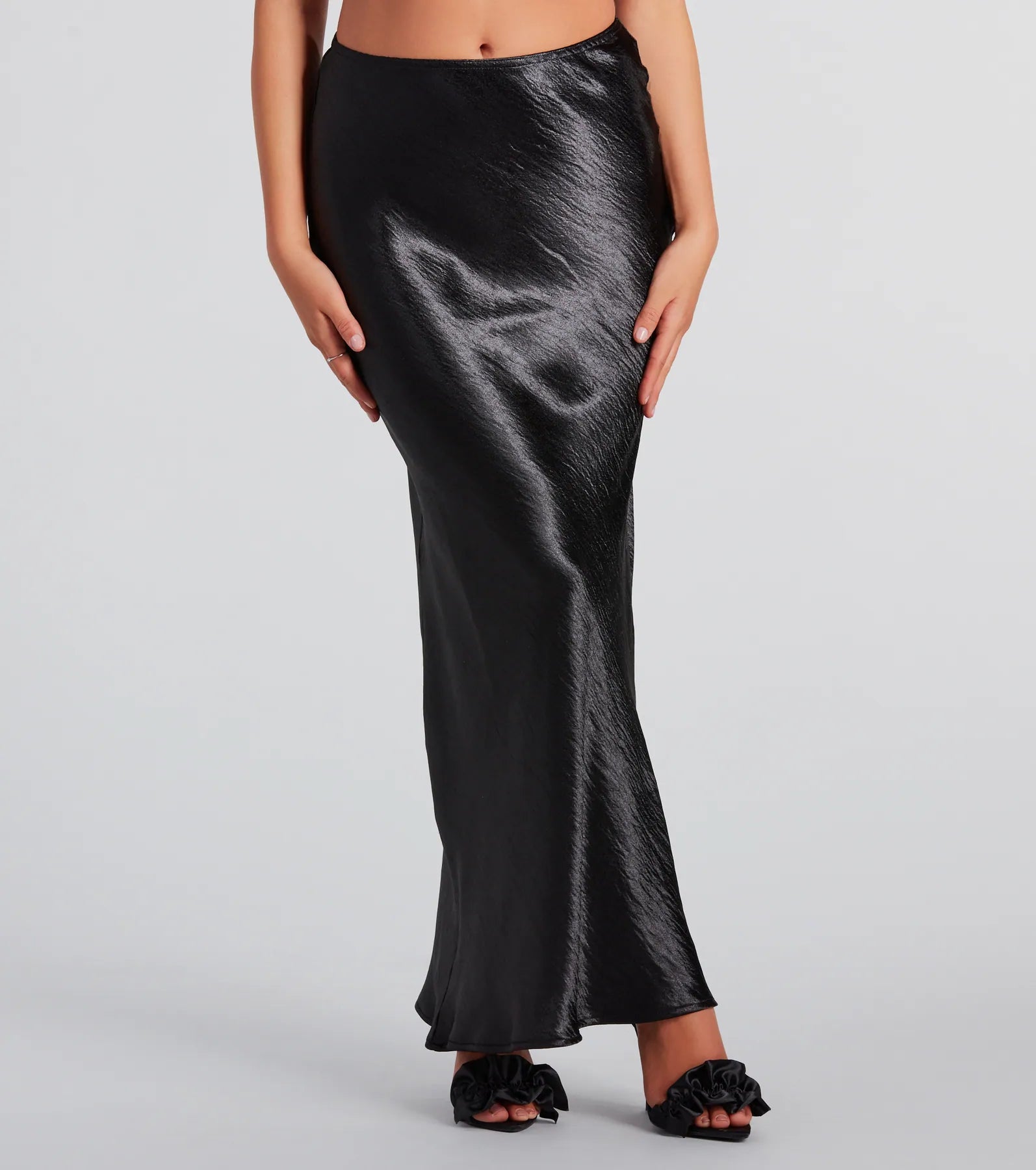 Iconic Sheen Crinkle Satin Maxi Skirt - Image 5