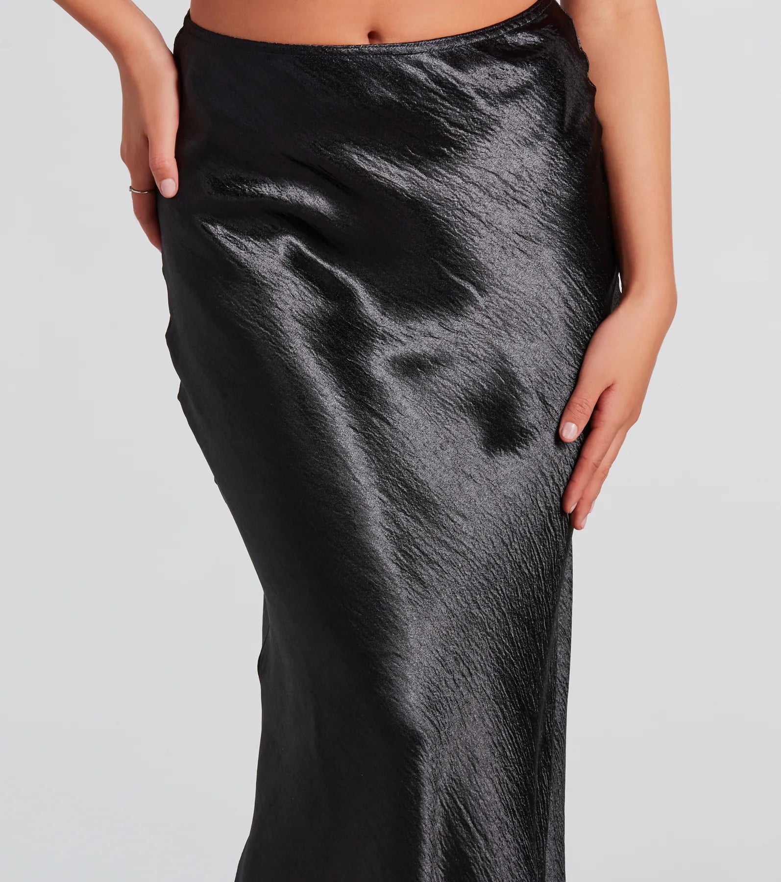 Iconic Sheen Crinkle Satin Maxi Skirt - Image 8