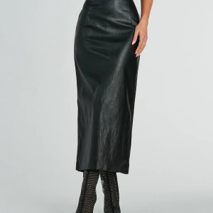 Be The Moment Faux Leather High-Rise Maxi Skirt
