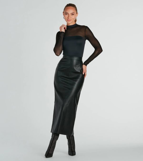 Be The Moment Faux Leather High-Rise Maxi Skirt - Image 2