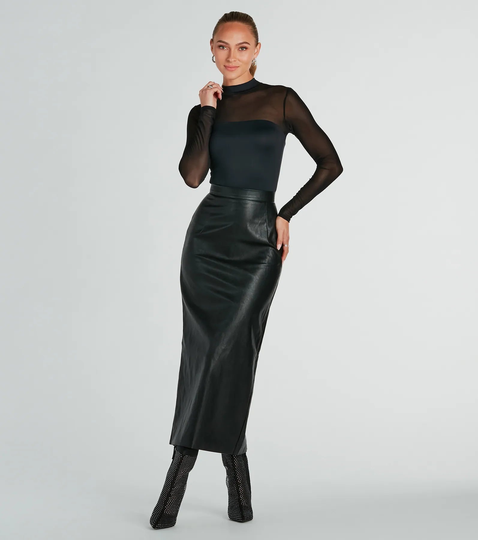 Be The Moment Faux Leather High-Rise Maxi Skirt - Image 2