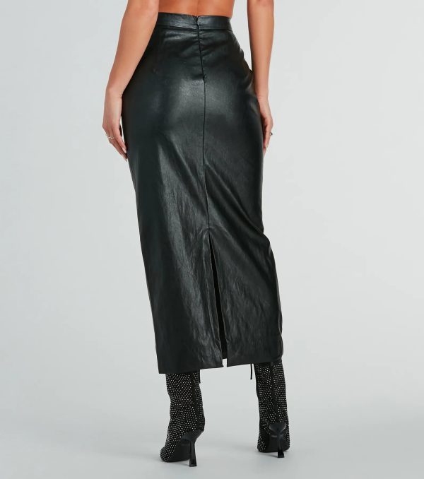 Be The Moment Faux Leather High-Rise Maxi Skirt - Image 3