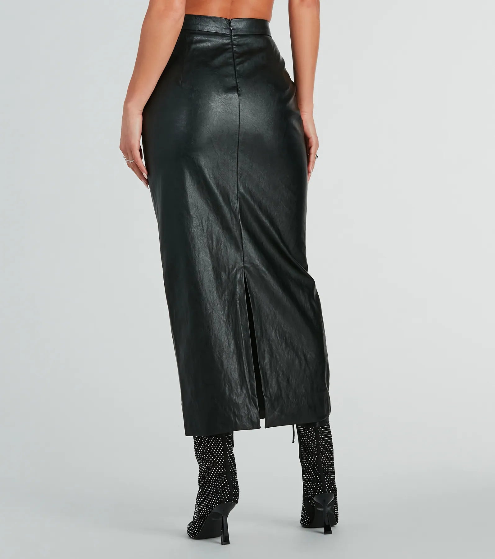 Be The Moment Faux Leather High-Rise Maxi Skirt - Image 3