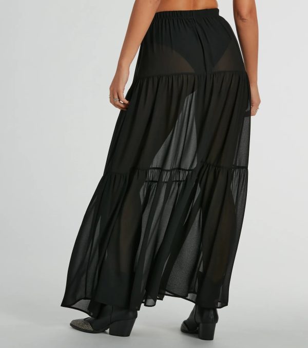 Sittin' Pretty Tiered Chiffon Maxi Skirt - Image 3