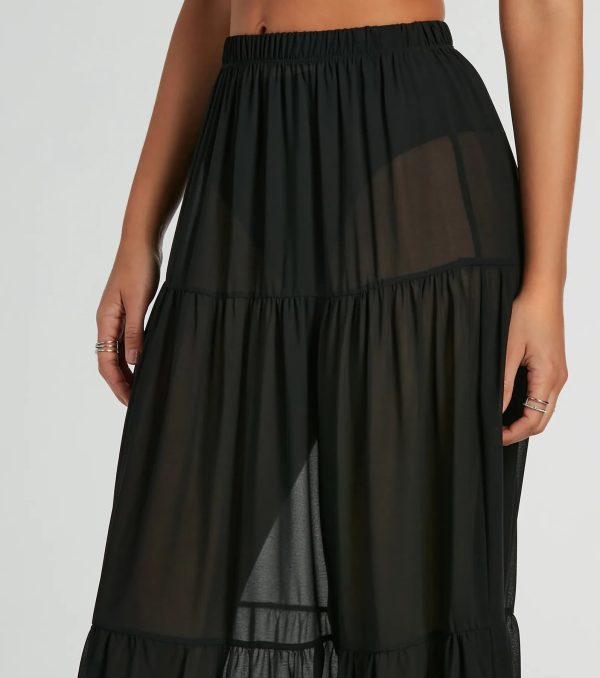 Sittin' Pretty Tiered Chiffon Maxi Skirt - Image 4