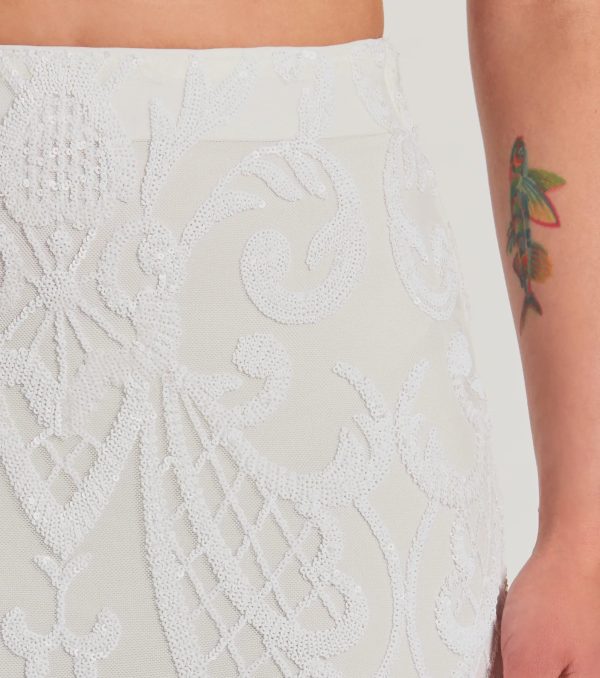 Let It Shine Sequin High Slit Midi Skirt - Image 3