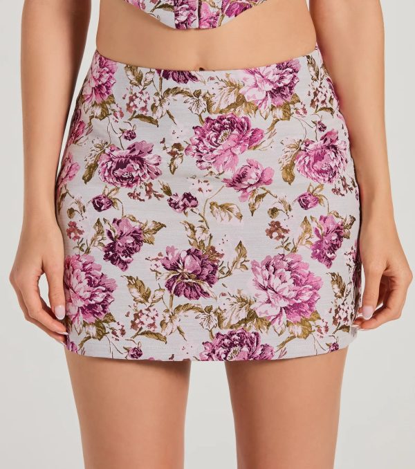 Easily Beloved High-Rise Floral Tapestry Mini Skirt - Image 4