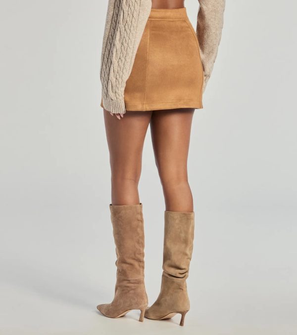 Darling Details Button Down Faux Suede Mini Skirt - Image 2