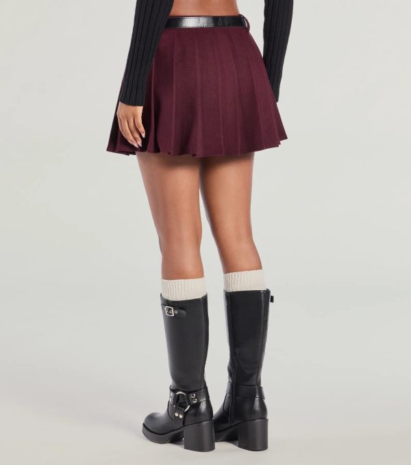 Downtown Girl Belted Pleated Mini Skirt - Image 2