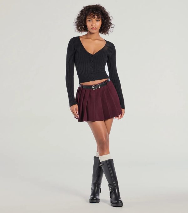 Downtown Girl Belted Pleated Mini Skirt - Image 3