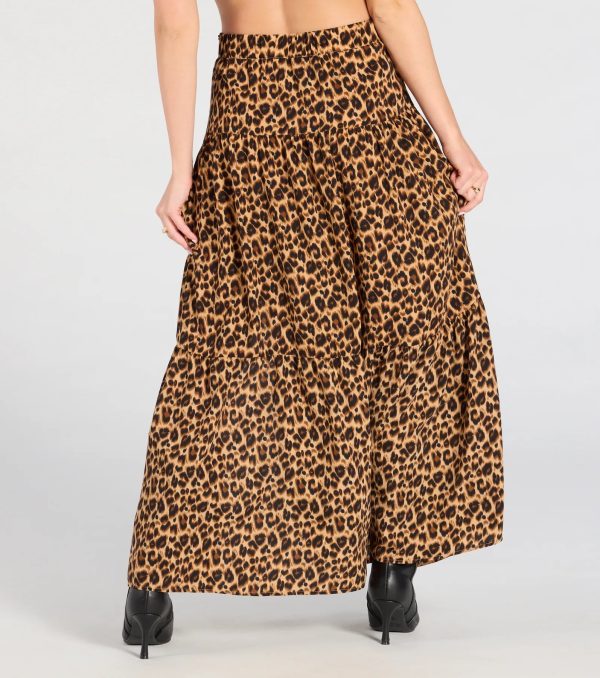 On The Prowl High-Rise Slit Leopard Maxi Skirt - Image 2