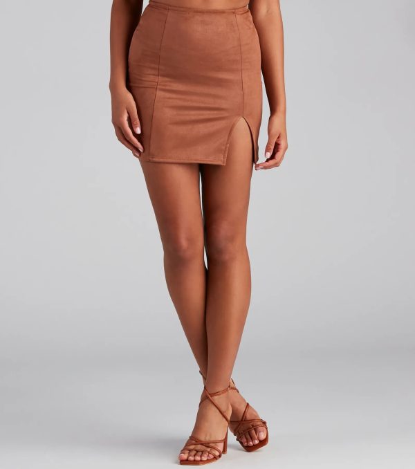 Fashionista High Waist Faux Suede Mini Skirt - Image 9