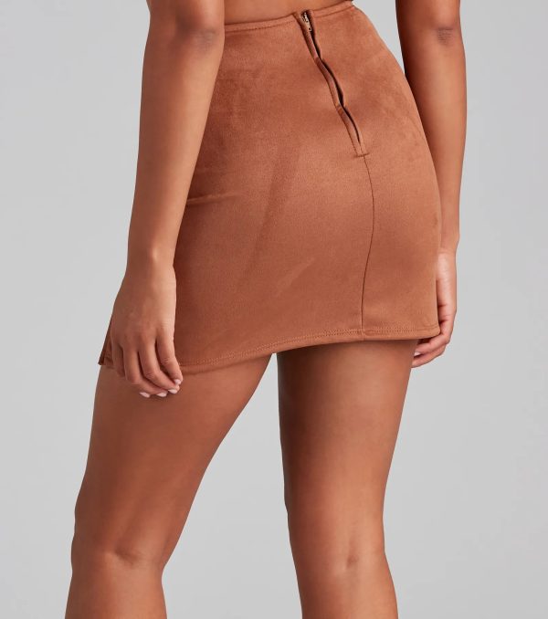 Fashionista High Waist Faux Suede Mini Skirt - Image 10