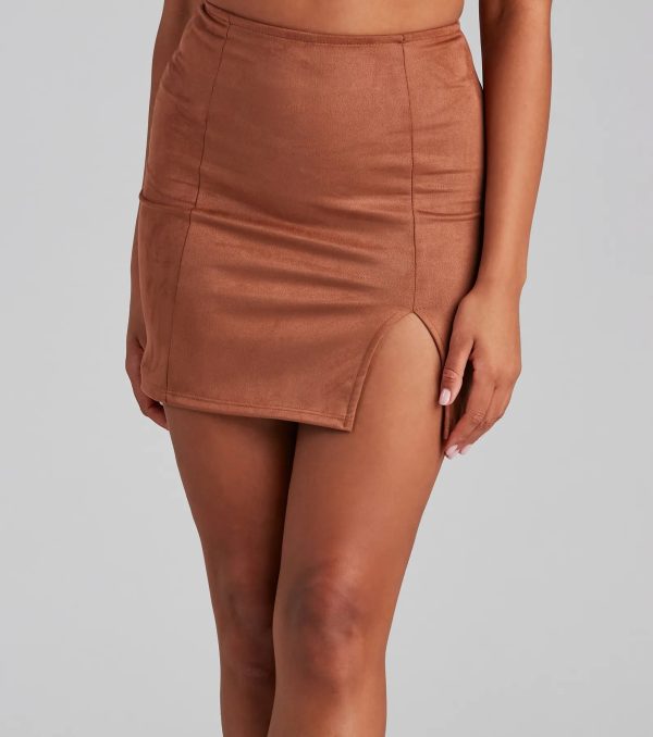 Fashionista High Waist Faux Suede Mini Skirt - Image 11