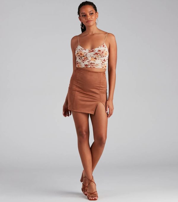 Fashionista High Waist Faux Suede Mini Skirt - Image 12