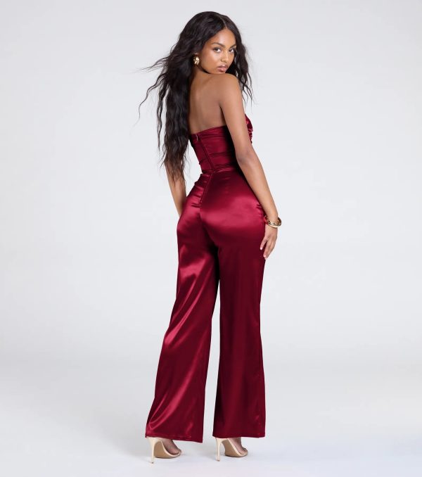 Looking Luxe Cutout Satin Wide-Leg Jumpsuit - Image 2