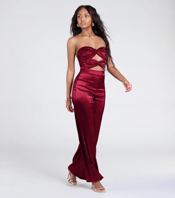 Looking Luxe Cutout Satin Wide-Leg Jumpsuit - Image 4