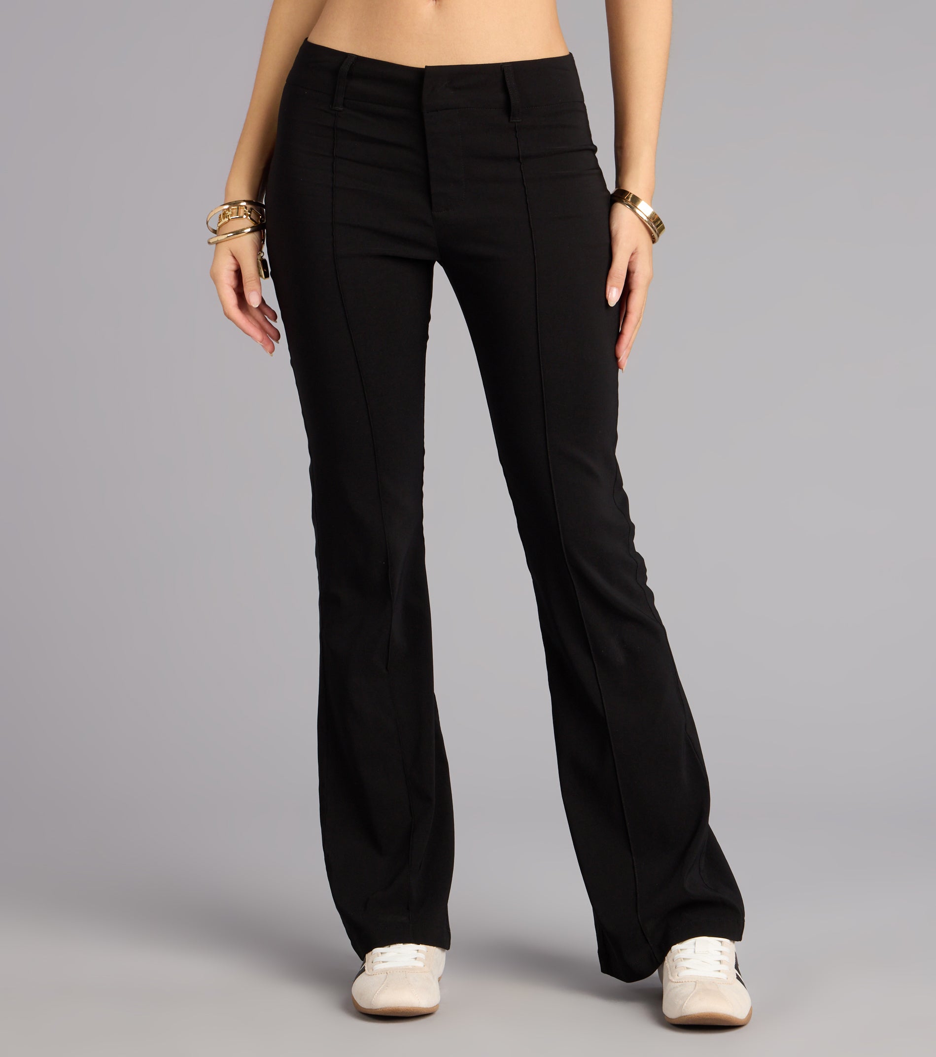 Sleek Polish High-Rise Flare Trouser Pants - Image 9