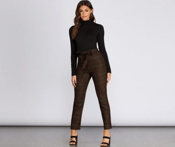 Plaid Perfection Tie Waist Pants - Image 3