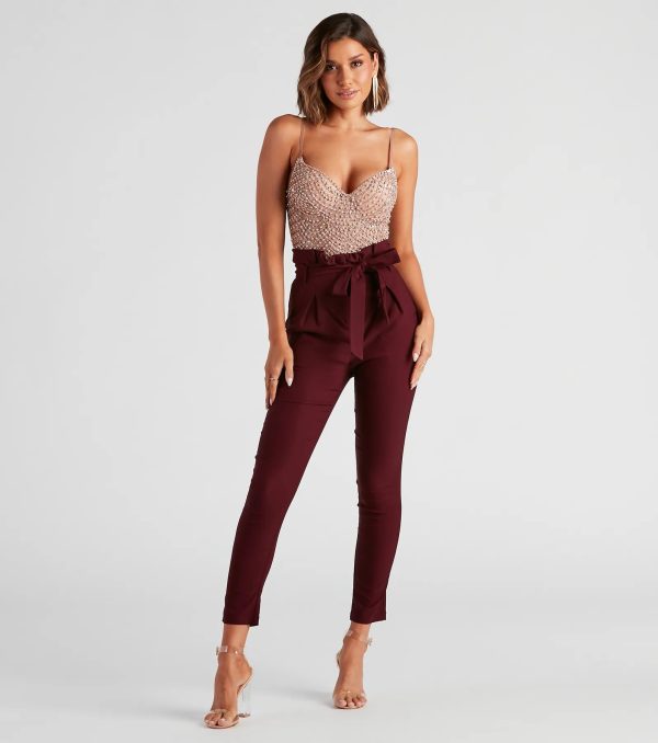 High Waist Paperbag Skinny Dress Pants - Image 5
