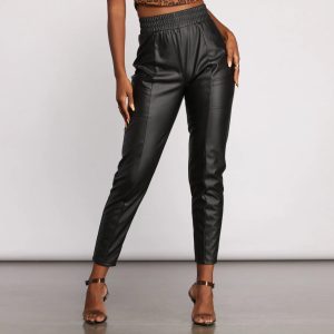 High Waist Faux Leather Leggings