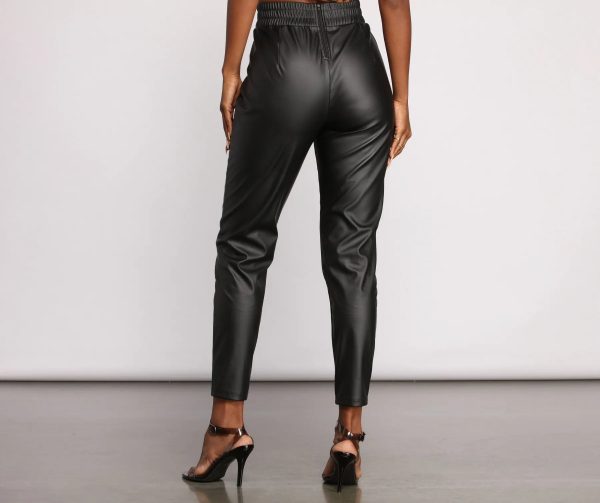 High Waist Faux Leather Leggings - Image 2