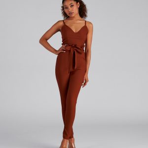 Poised And Tapered Paperbag Jumpsuit