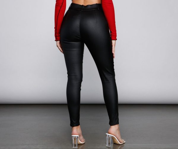 Trendy High Waist Lattice Pants - Image 2