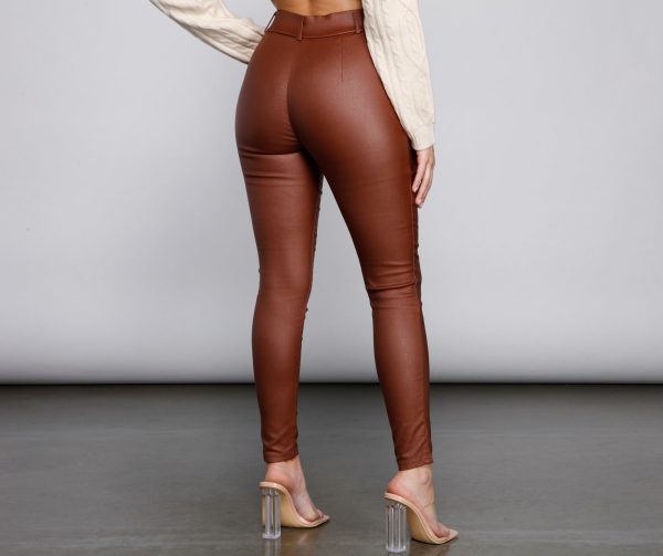 Trendy High Waist Lattice Pants - Image 6