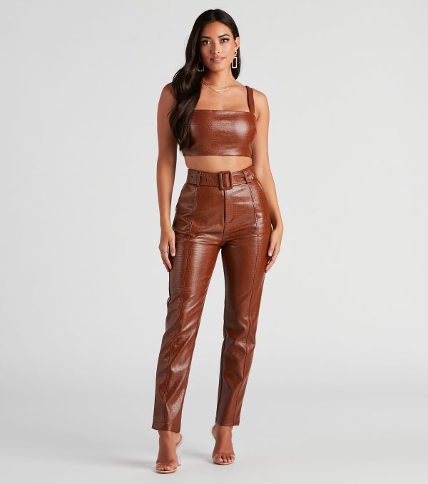 Sleek And Stylish Moves Belted Pants - Image 2