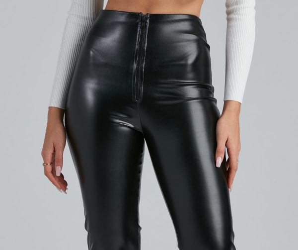 Major Chic Faux Leather Leggings - Image 5