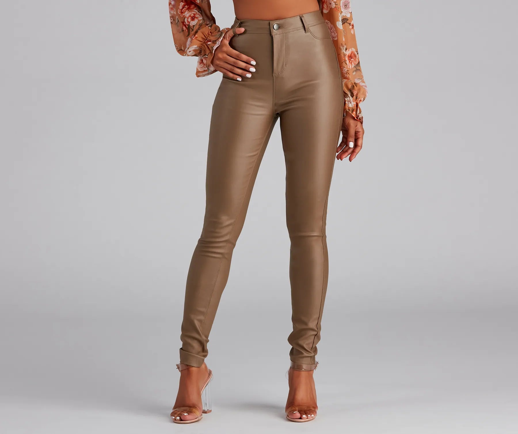 High-Rise Coated Skinny Pants - Image 12