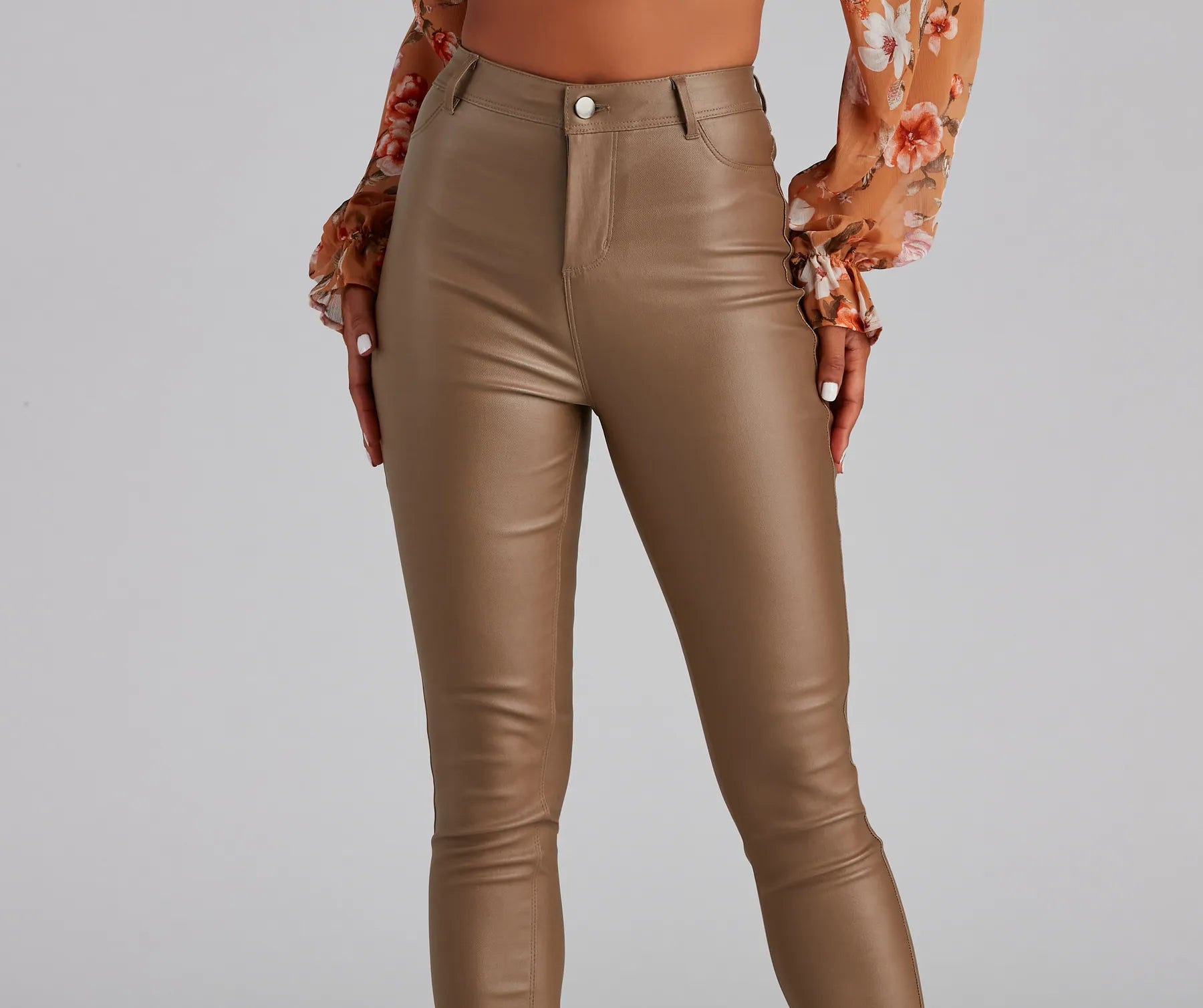 High-Rise Coated Skinny Pants - Image 14