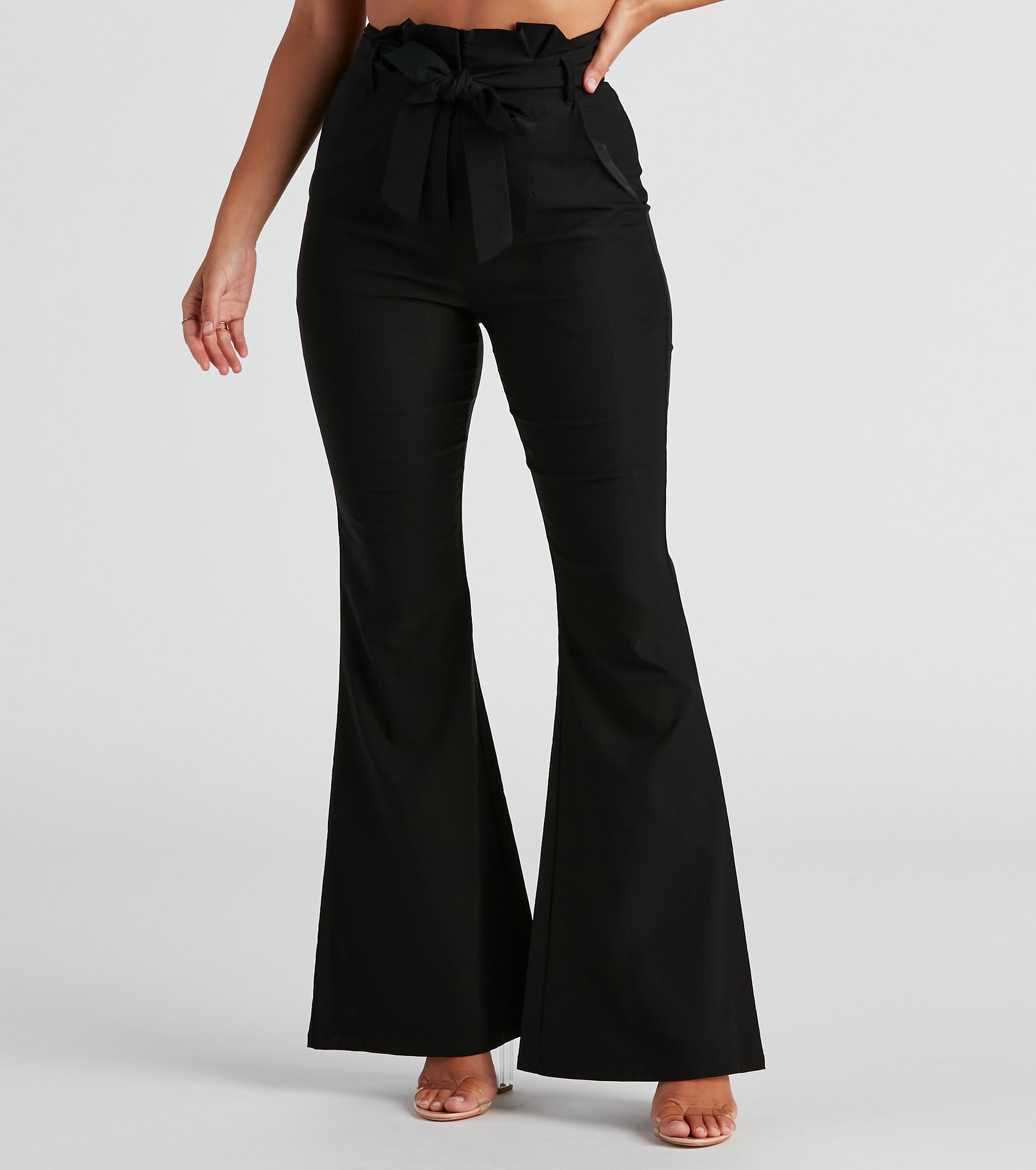 Not A Flare Woven Paper Bag Pants - Image 2