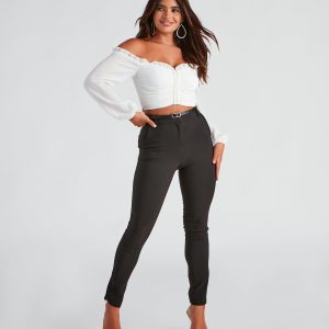 Polished And Chic Belted Pants