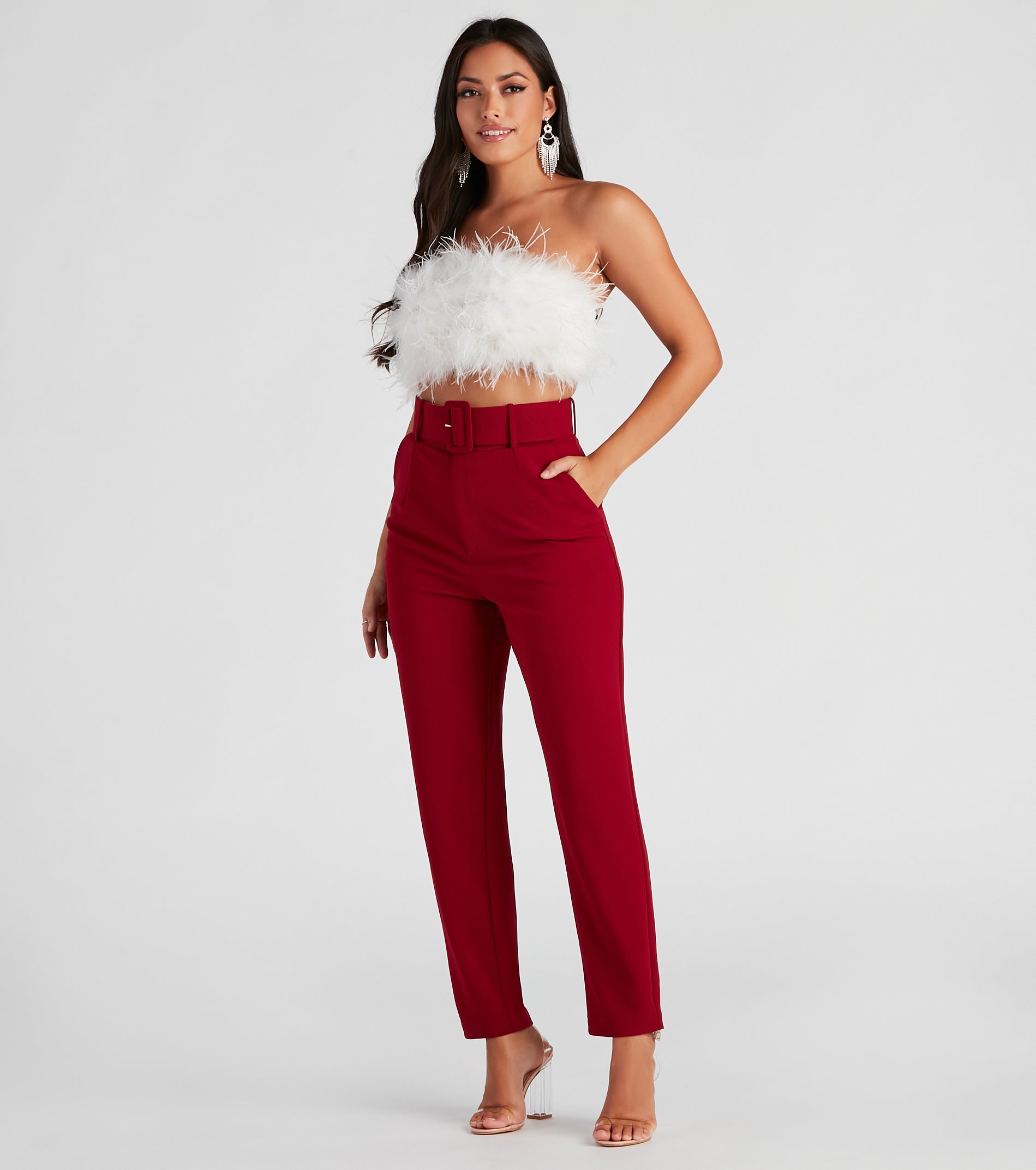 Sixties Style Belted Crepe Pants - Image 9