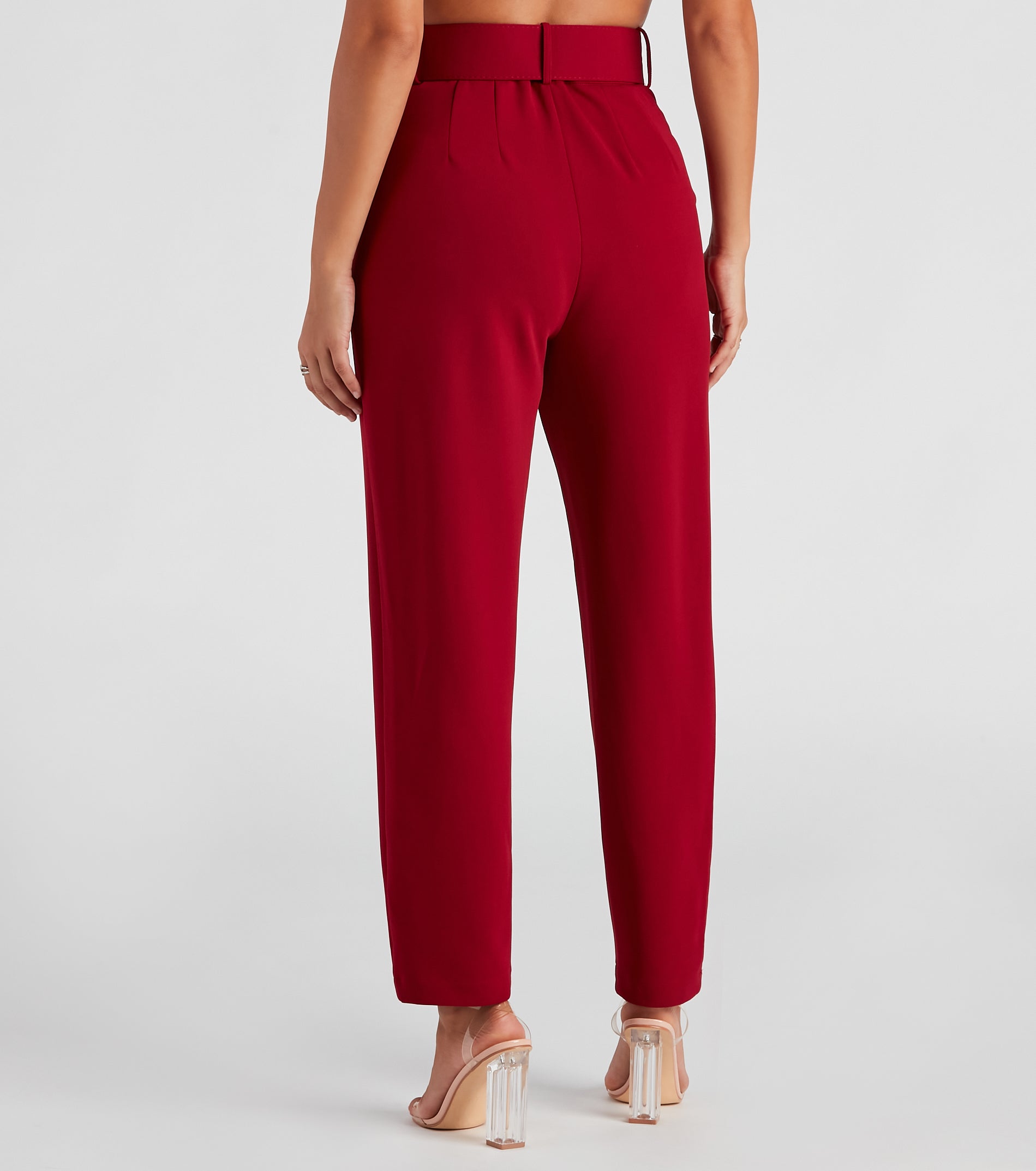 Sixties Style Belted Crepe Pants - Image 11