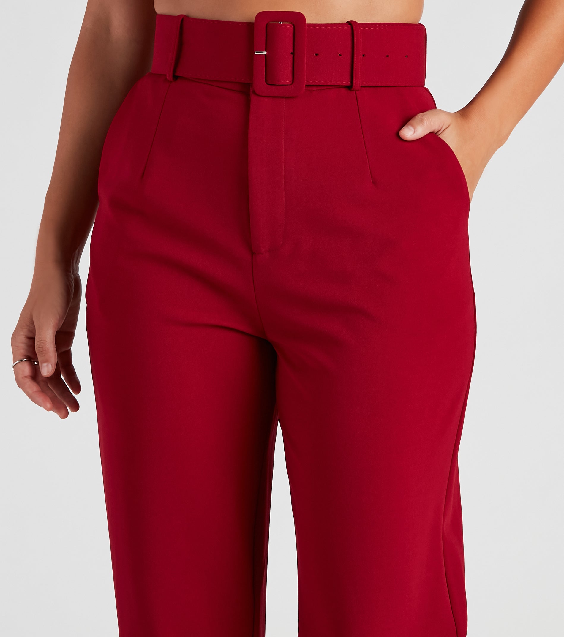 Sixties Style Belted Crepe Pants - Image 12