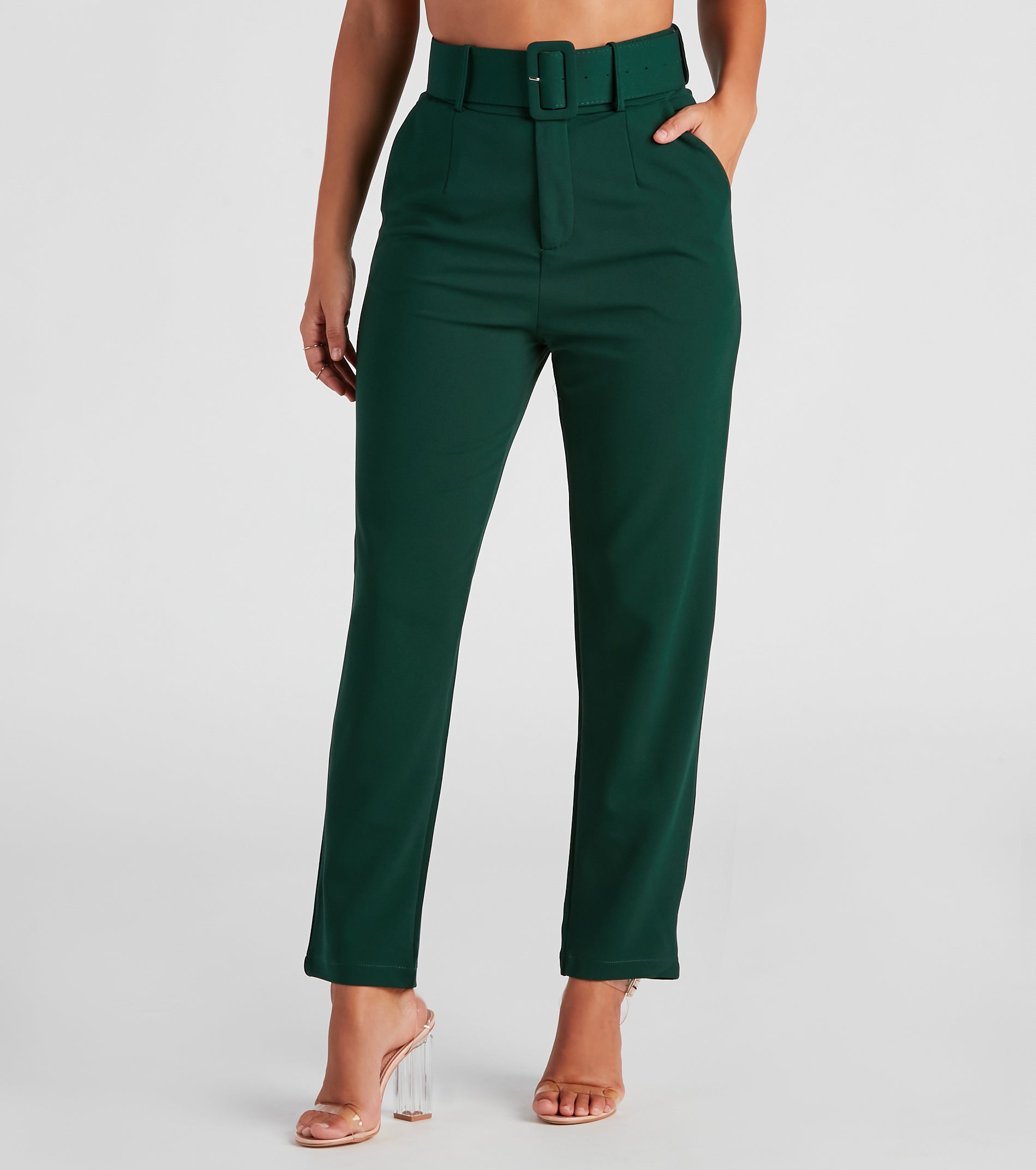Sixties Style Belted Crepe Pants - Image 6