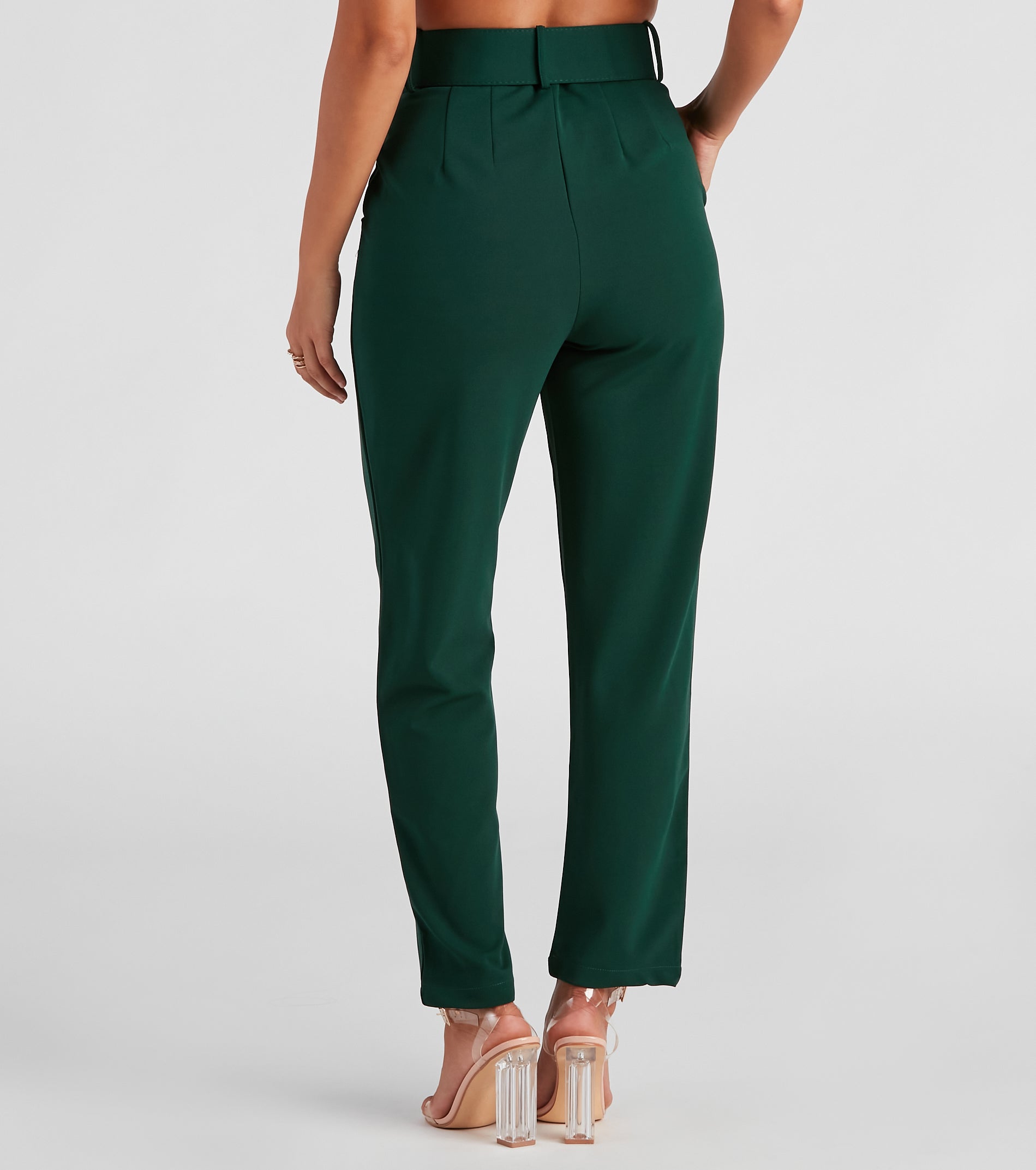 Sixties Style Belted Crepe Pants - Image 8