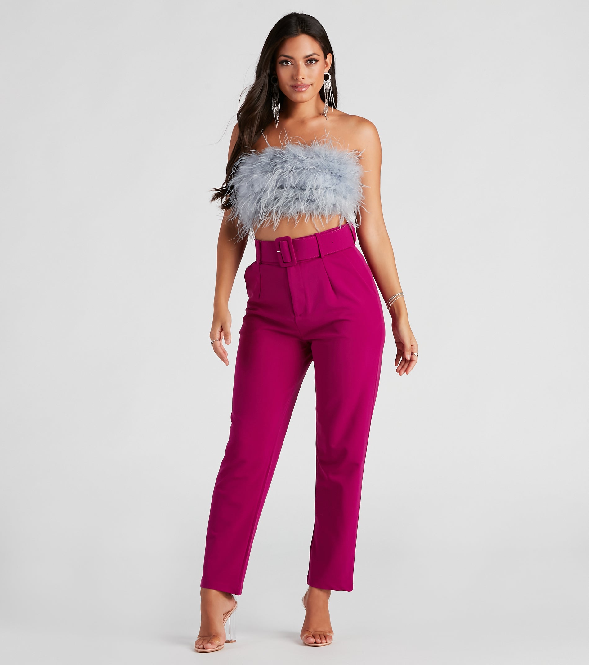 Sixties Style Belted Crepe Pants - Image 3