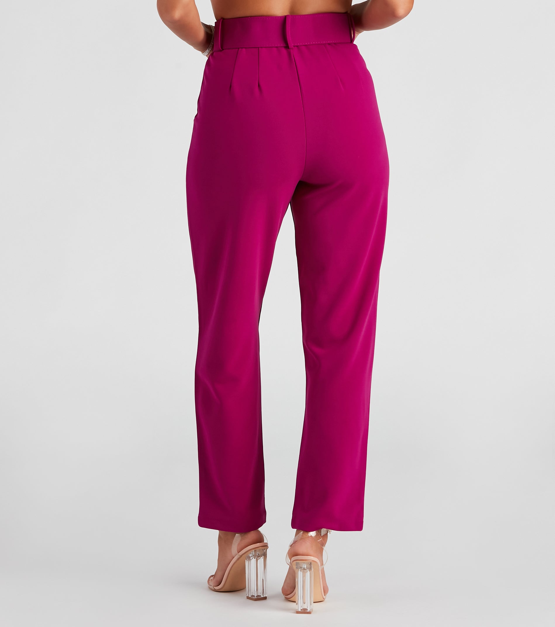 Sixties Style Belted Crepe Pants - Image 2