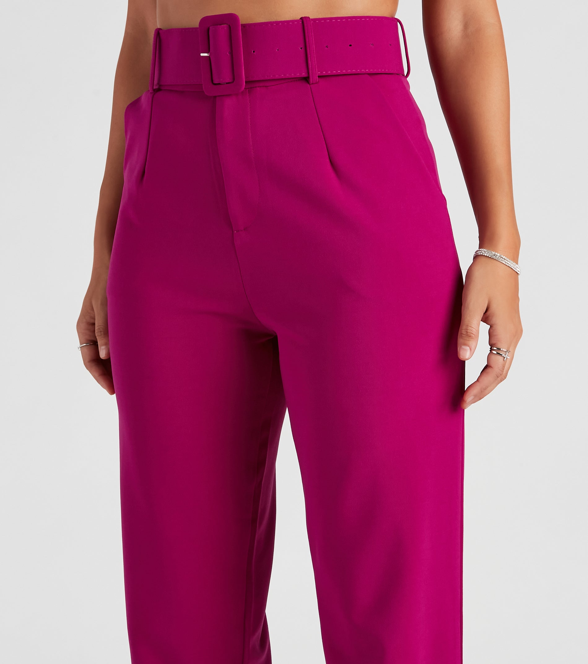 Sixties Style Belted Crepe Pants - Image 4